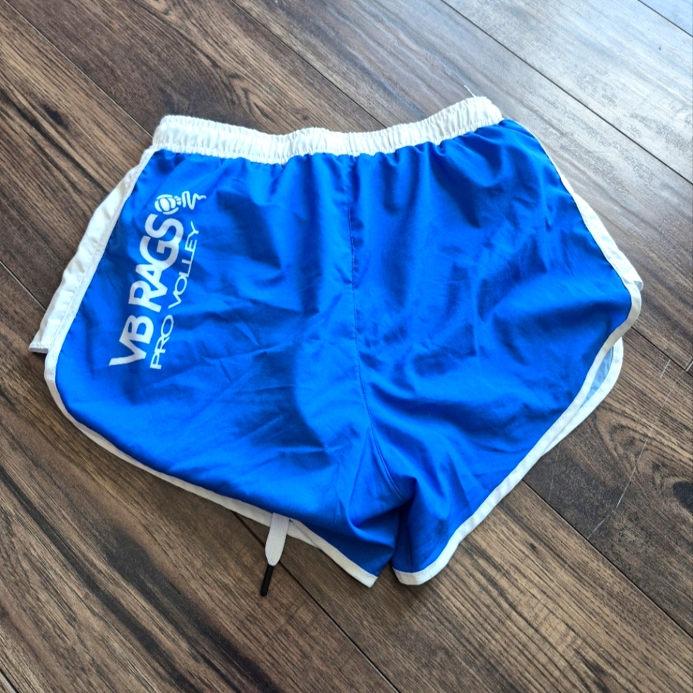 VB Rags Pro Volley Blue Shorts Volleyball Training White Trim Small